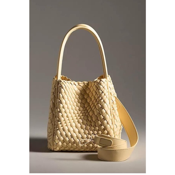 Anthropologie Hollace Woven mini Tote butter yellow - Picture 1 of 8